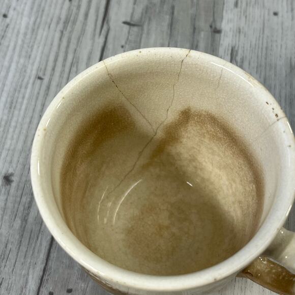 Vintage Brown Cream Red Floral Shaving Mug Cup Decor - Picture 6 of 10